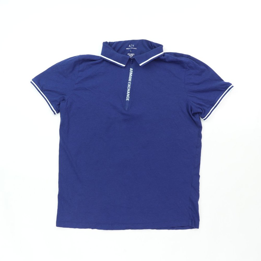Armani Exchange Men Large 1/4 Zip Polo Shirt Spell